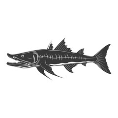 Silhouette Barracuda animal black color only