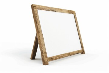 A wooden frame with a white board inside, mockup