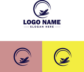 aviation icon Aeronautics Flight Air travel flat logo sign symbol editable vector