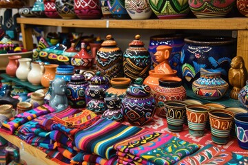 Fototapeta premium Photo Mexican pottery beautiful hand art, traditional culture