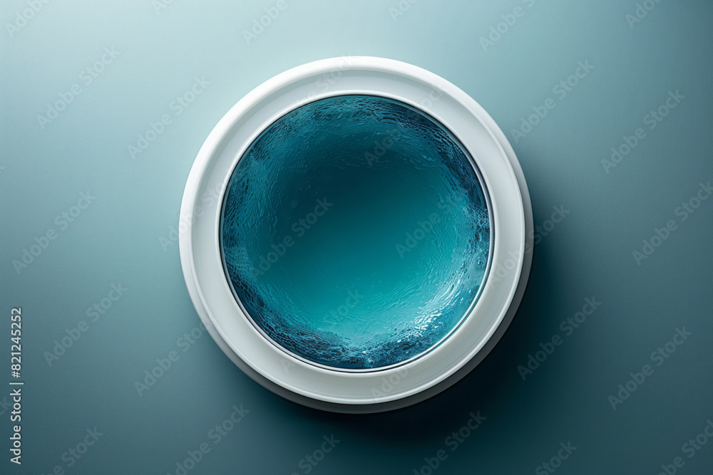 Poster Concentric circles with a gradient transition from icy white to deep teal, creating a sense of coolness and tranquility,
