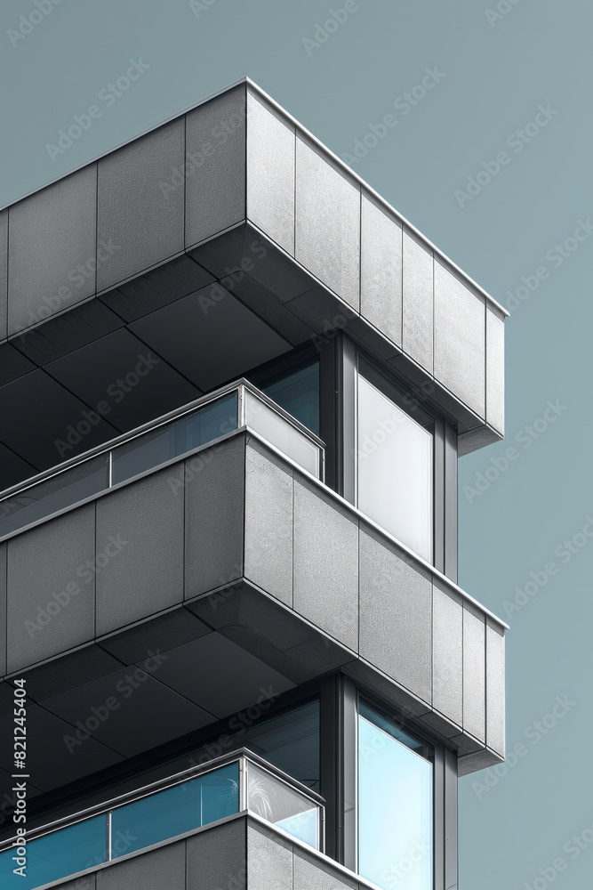 Leinwandbilder A sequence of rectangles with a gradient from soft gray to charcoal black, creating a modern and sleek appearance,
