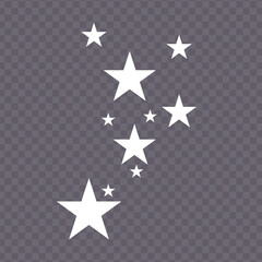 Shooting Star Black. Shooting star with an elegant star trail isolated on transparent background. Festive star sprinkles, powder. Vector png. EPS 10