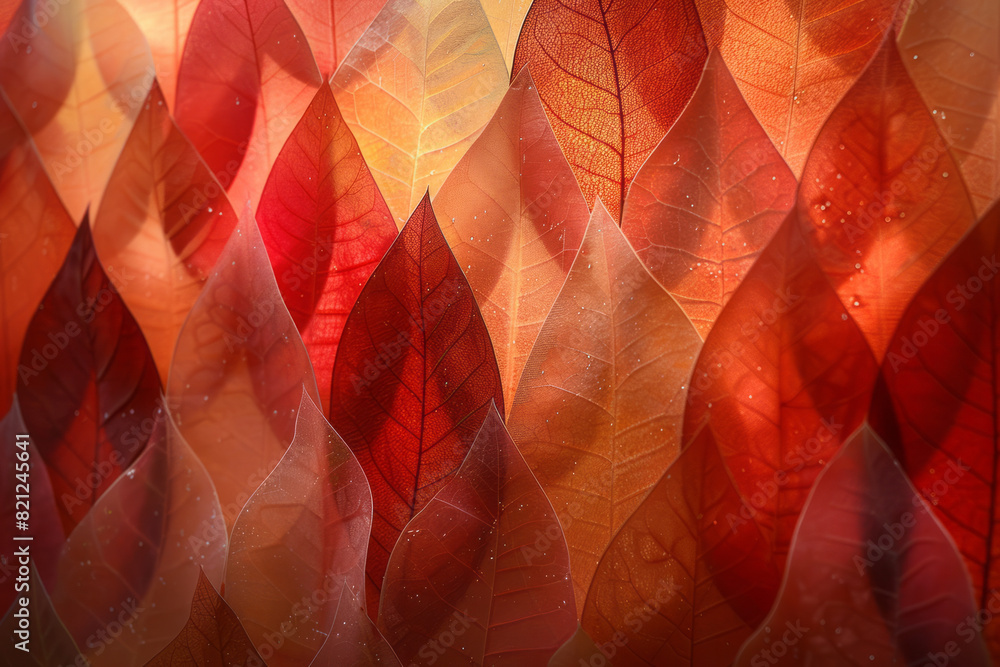 Aufkleber A pattern of overlapping ellipses with a gradient from light coral to deep red, adding warmth and intensity,