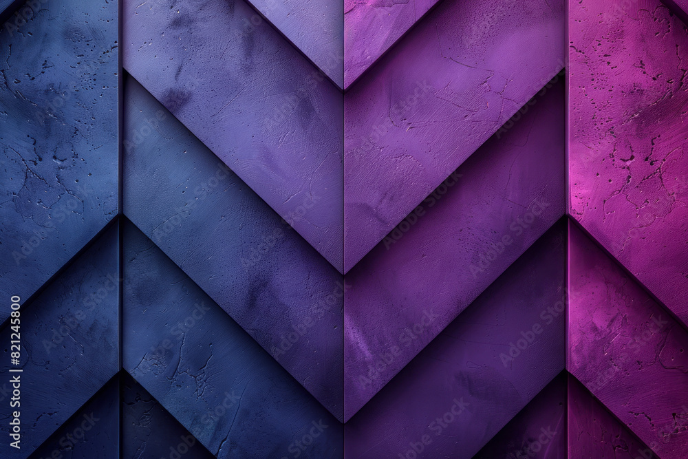 Poster a series of chevrons with gradients from pale lavender to rich violet, adding depth and elegance,