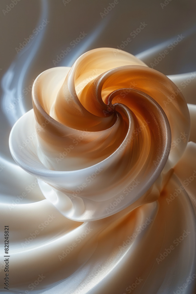 Aufkleber spirals with a gradient transition from soft cream to dark brown, creating a sense of warmth and com