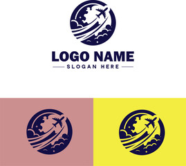 aviation icon Aeronautics Flight Air travel flat logo sign symbol editable vector