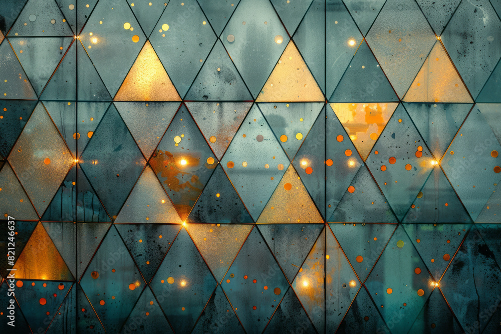 Aufkleber triangular shapes formed by connecting dots with lines, creating a complex tessellation pattern,