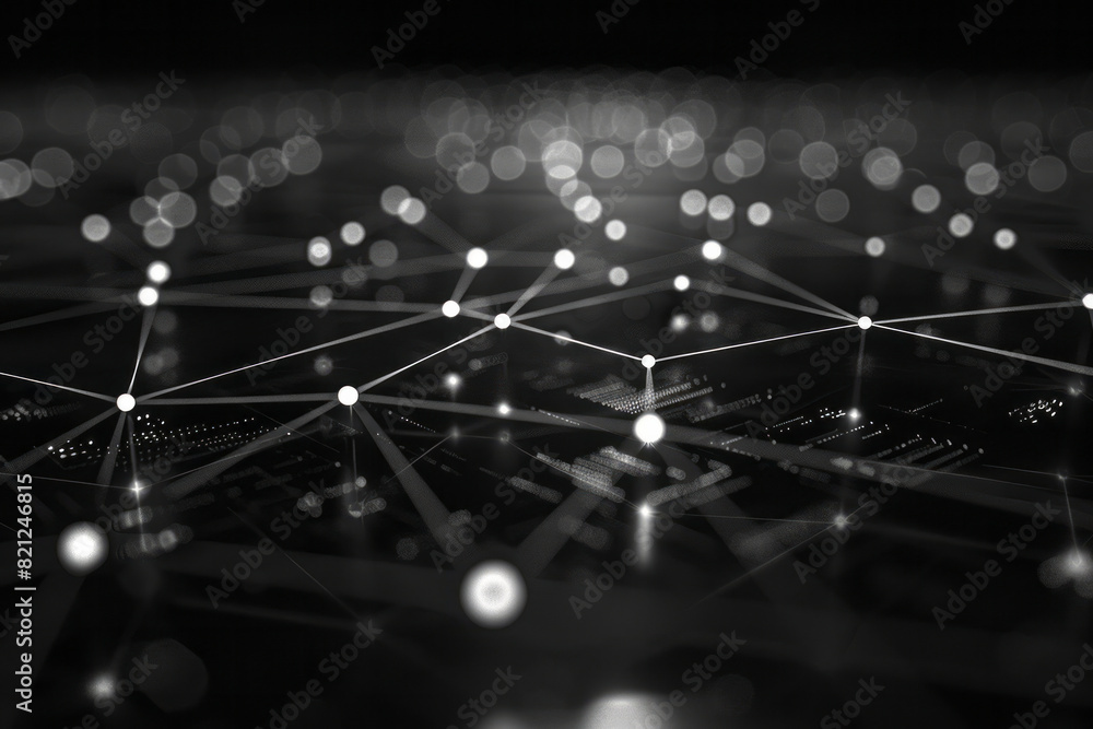 Aufkleber An array of dots forming a hexagonal grid, with lines connecting adjacent dots to create a complex web,