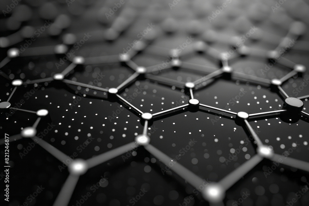 Aufkleber an array of dots forming a hexagonal grid, with lines connecting adjacent dots to create a complex w