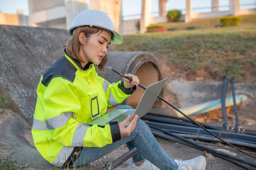 Telecommunication engineers work at cell towers for 5G cell phone signals,Network tower maintenance...