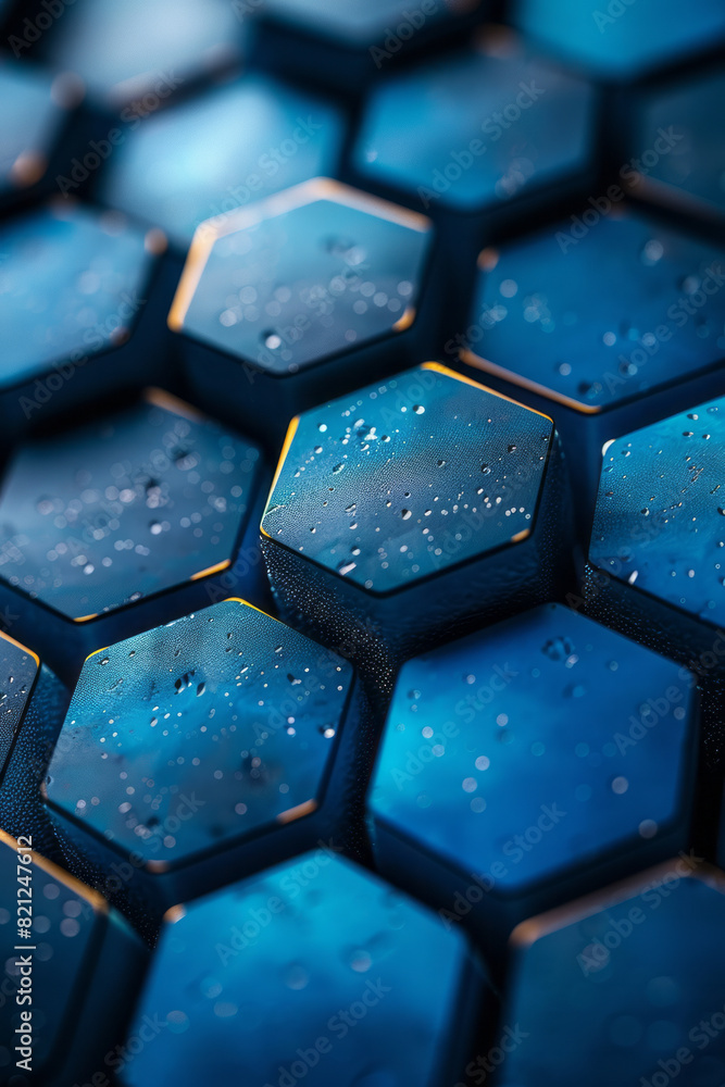 Aufkleber hexagons with a gradient fill, creating a three-dimensional honeycomb effect that adds depth to a fl