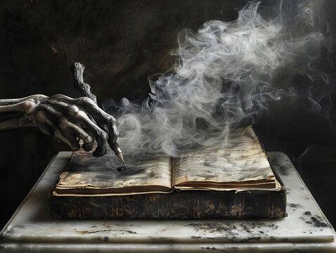 Macabre black magic still life