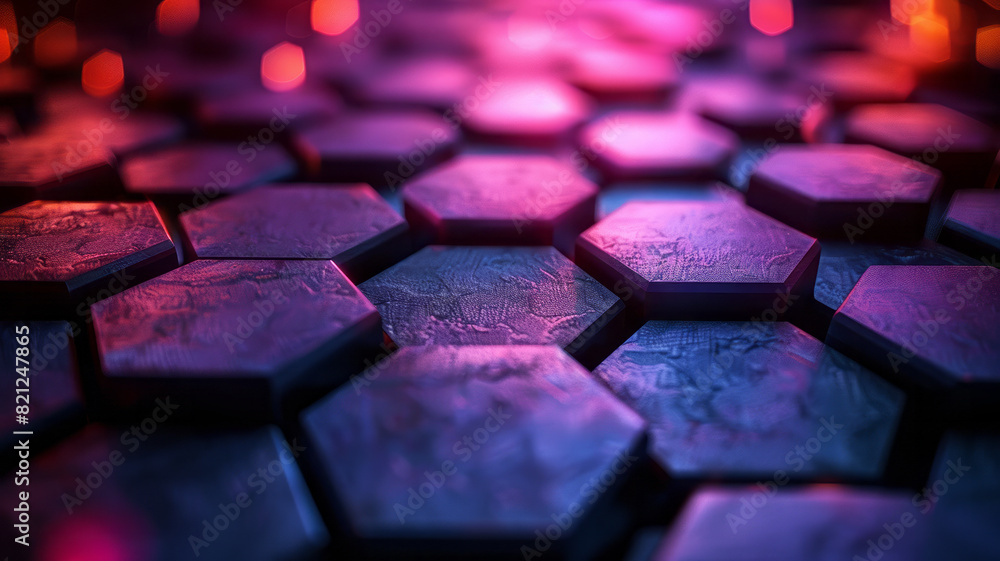 Poster A gradient fill within a hexagonal grid, transitioning smoothly from light to dark, creating a sense of movement,