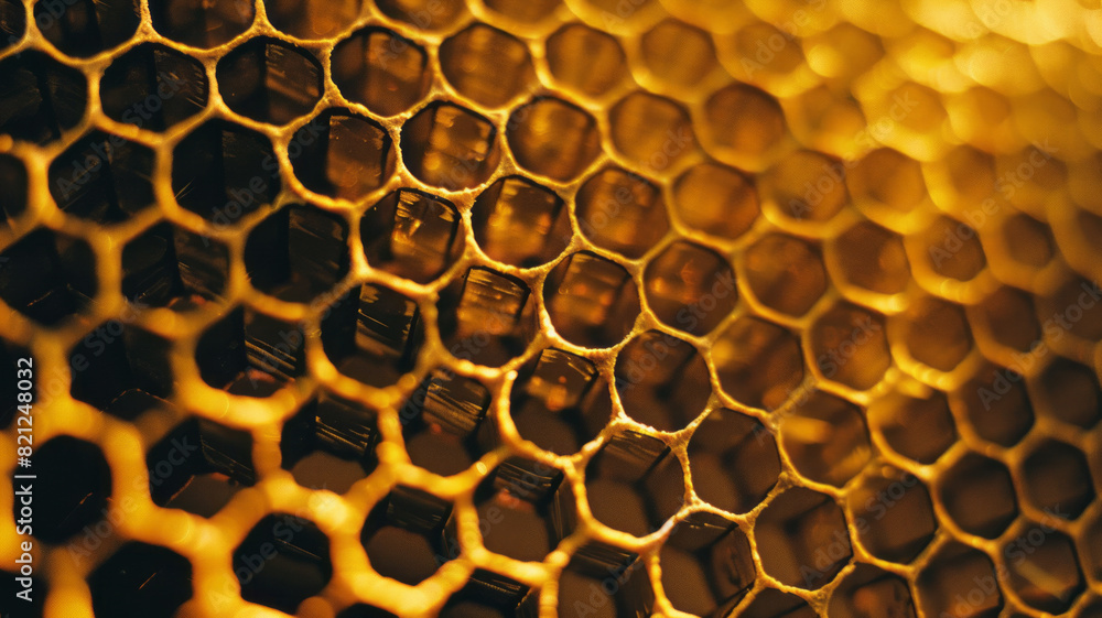Aufkleber a honeycomb pattern of hexagons in varying sizes, creating a dynamic and structured background,