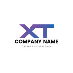 Letter XT initial logo design 