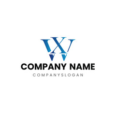Fototapeta premium Letter XW initial logo design 