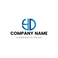 Letter YD initial logo design 