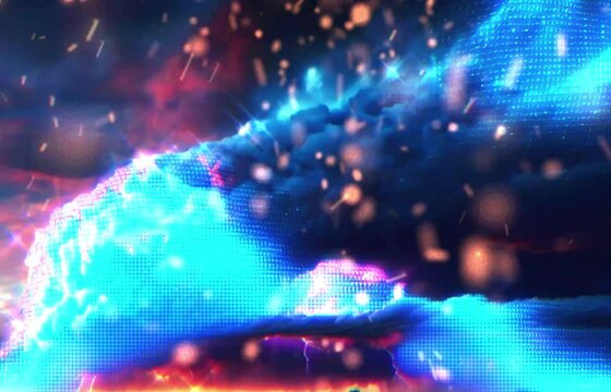 luxury The aftermath of a tornado leaves an otherworldly impression on the sky with a mix of menacing and serene clouds coexisting 3D animation motion