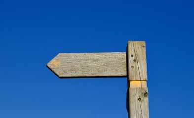 wooden sign post