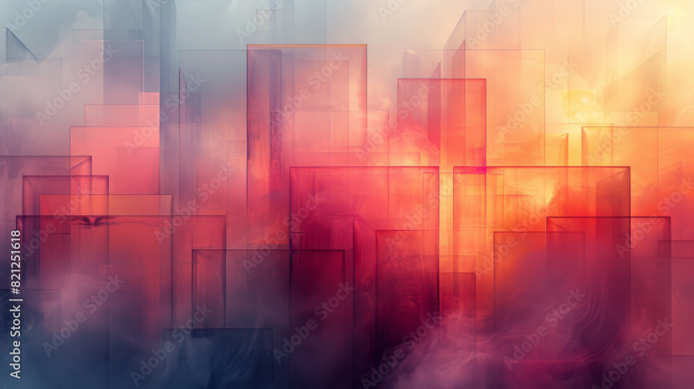 Leinwandbilder abstract illustration featuring large blocks of soft gradient colors, blending seamlessly for a smoo