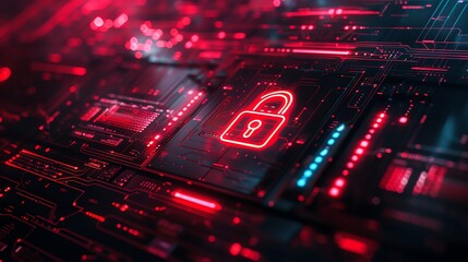 Obraz premium Secure Transactions Visualize the security of online transactions with a graphic lock symbol overlaying a computer screen Focus on copy space Theme Cybersecurity Style Ethereal Technique Overlay Back