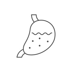 Human stomach line outline icon