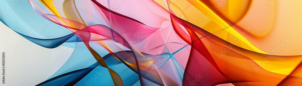 Poster colorful abstract wave pattern with vibrant hues and flowing lines. perfect for backgrounds, present