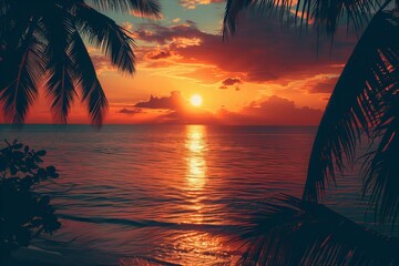 Sunset Over Tropical Beach