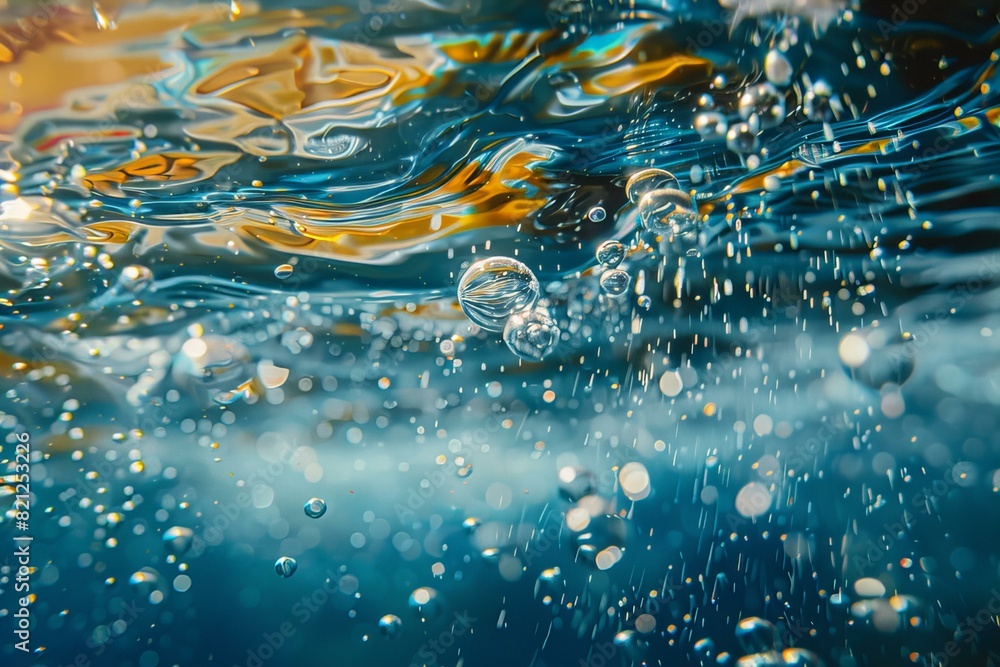 Wall mural Underwater Bubbles Abstract Reflections