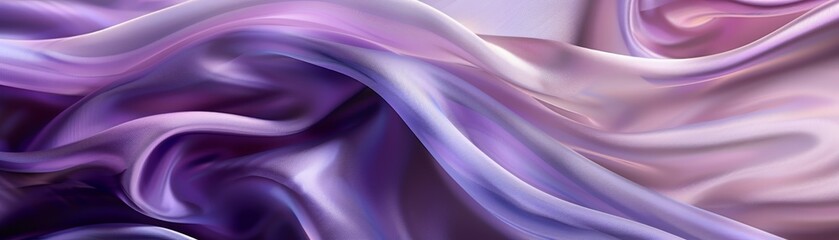 Obraz premium Elegant flowing purple and pink silk fabric, creating a luxurious and smooth texture, perfect for backgrounds and fashion-themed visuals.