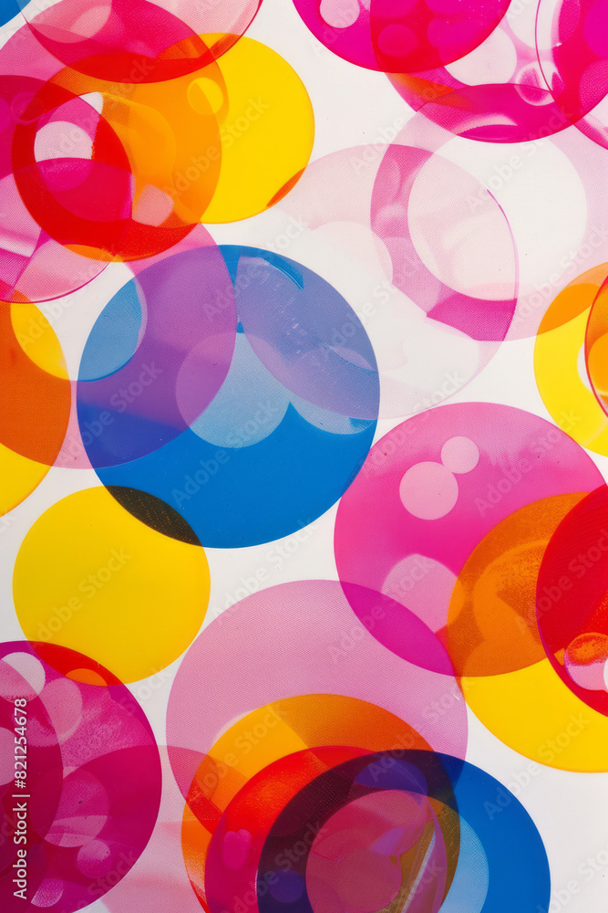 Aufkleber artistic depiction of circles in various bright colors, forming a concentric pattern on a white back