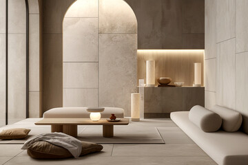 Home contemporary minimalist living room interior