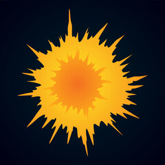 Explosion animation. Animation for game of the explosion effect. Cartoon animation for game. Exploding effect. Hand drawn vector illustration