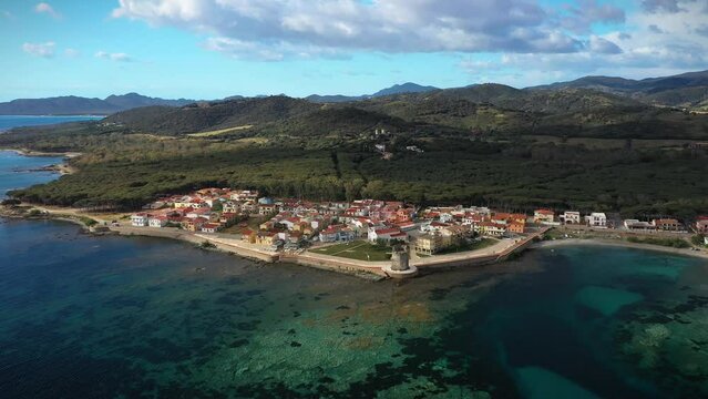 Aerial View of Santa Lucia, Siniscola, Province of Nuoro, Sardinia