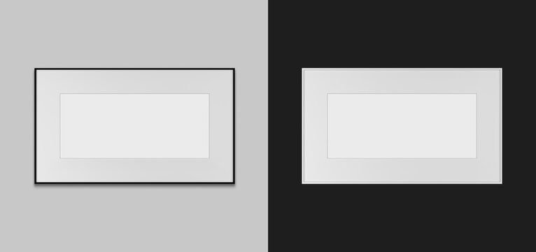 Black and white frame for painting and photography. 3d illustration