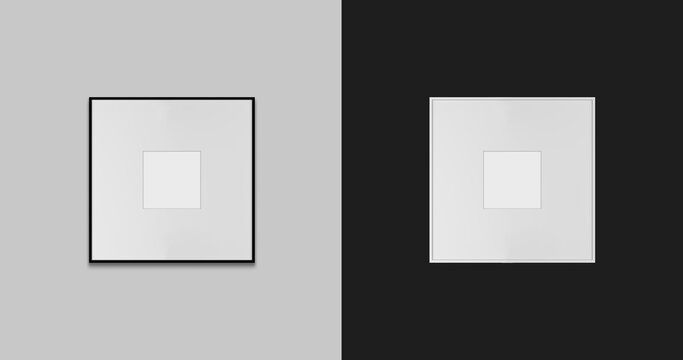 Black and white frame for painting and photography. 3d illustration