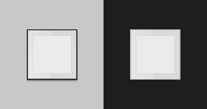 Black and white frame for painting and photography. 3d illustration