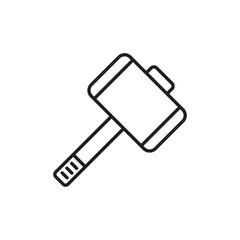 Hammer icon design with white background stock illustration