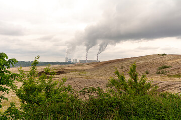 Coal-fired power plant and open-pit mine in Bełchatów, Poland.