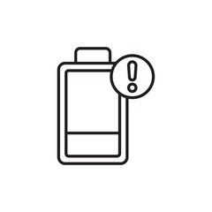 Low Battery icon design with white background stock illustration