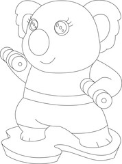 Koala Fitness Dumbbell Animal Vector Graphic Art Illustration