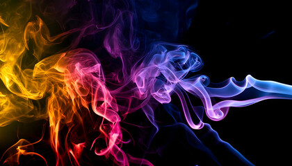 Abstract colored smoke. Neon pink purple, blue colors smoke background
