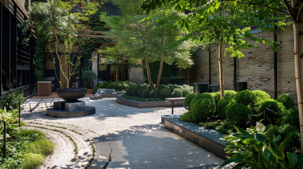 A tranquil courtyard garden tucked within the hotel grounds, offering guests a blissful refuge away from the hustle and bustle of the city.