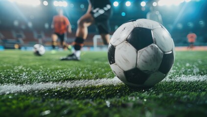 Fototapeta premium Dynamic Soccer Game with Players