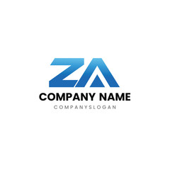 Letter ZA initial logo design 