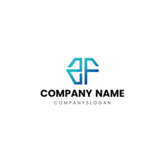 Letter ZF initial logo design 