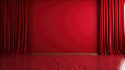 Fototapeta premium Red roses romance. Stunning wedding stage infused with love's essence