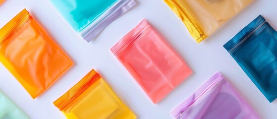 Reusable silicone food storage bags, a durable and ecofriendly alternative to plastic bags, isolated on a white background