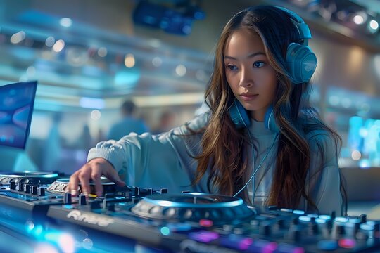 Seamless Mixing: DJ Creating a Dynamic Dance Floor